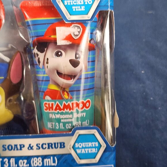 Nickelodeon Paw Patrol 4pc Soap Scrub Shampoo Body Wash Scrubby Hook Bath Set - Picture 7 of 16